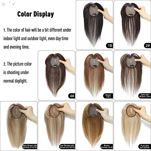 Fine Plus Hair Toppers For Women Real Human Hair Topper With Bangs Hair Toppers Pieces For Women With Thinning Short Human Hair Toppers Clip In Hair Extensions Free Part #TOP6
