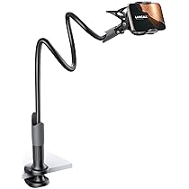 Lamicall Supporto Telefono, Collo D’oca Supporto Regolabile – Universale Stand per iPhone 17 16 15 14 13 Pro Max, Plus Mini XS XR X 8 7, Switch, Samsung S10 S9 S8, Scrivania, Altri Smartphone – Nero