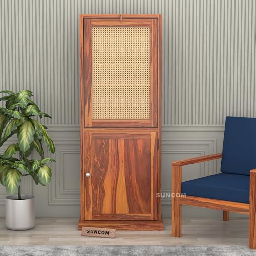 Image of SUNCOM Solid Sheesham Wood Foldable Study Table with Book Shelf - Wooden Study Table for Students StudyTable with Storage Computer Table for Home (Natural)