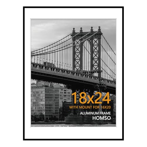 Homso 18 x 24 Poster Frame in Black, Metal Thin