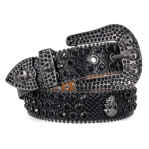 Western Cowgirl Rhinestone Belt Studded Genuine Leather Y2K Style