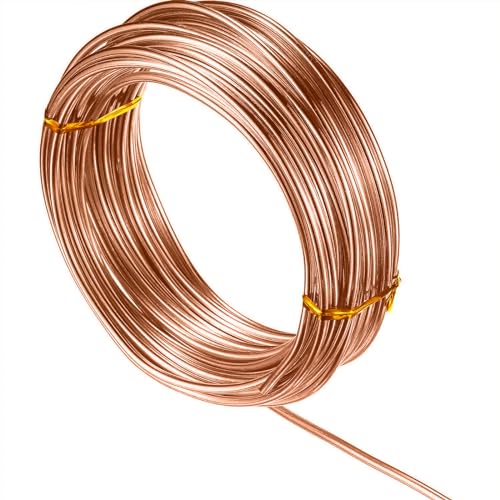 Image of TecUnite Aluminum Craft Wire for Sculpting Armature Bendable Craft Wire for DIY Jewelry Making(Copper, 10 M X 3 mm, 1 Roll)