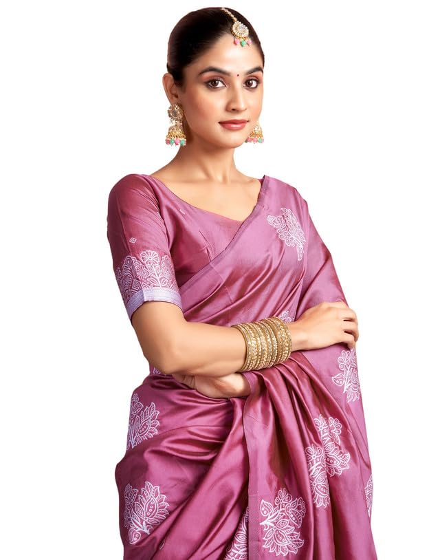 Image of SIRIL Women's Kanjivaram Soft Silk Saree Pure Silk Saree With Unstitched Blouse Piece