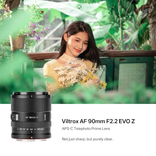 Image of VILTROX 90mm f /2.2 EVO Z Lens, AF 90mm F2.2 APS-C Autofocus Large Aperture Portrait Telephoto Prime Lens Compatible with Nikon Z-Mount Cameras Z5, Z5ll, Z6, Z6ll, Z7, Z7ll, Z8, Z9, Z30, Z50, ZFC, ZR