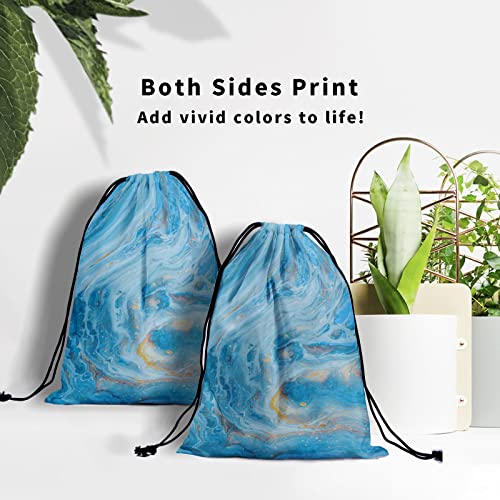 Image of Nerxy Blue Marble Grip Bag Gymnastics - Abstract Art Gymnastics Grip Bags for Gymnast Retro Paintbrush Colors Drawstring Storage Gym Pouch Bags