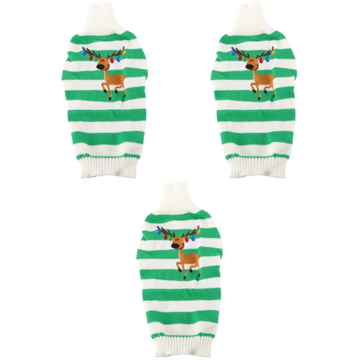 POPETPOP 3pcs Pet Christmas Clothes Winter Dog Costume Elk Knit Sweater for Pet Dogs for Holiday Celebrations โ image 1