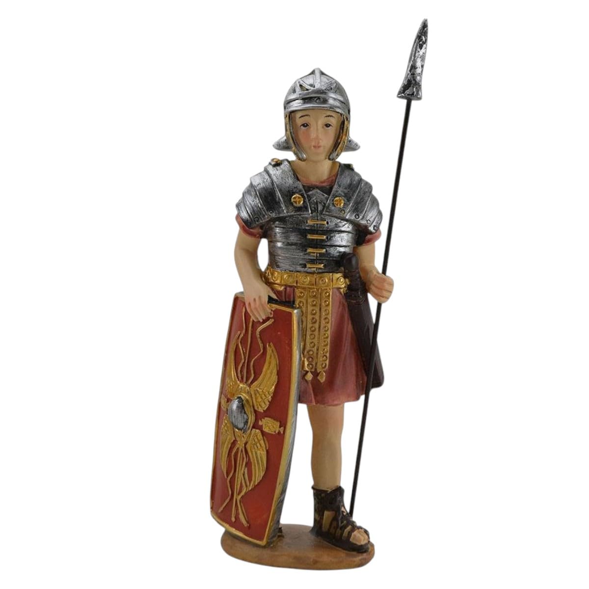 Set 4 Pastori Soldati Romani in Resina 9 cm Presepe Statuine in Personaggi GLADIATORI di Roma 4 soggetti Diversi Personaggi Guardie Romane per Realizzare Il presepio Napoletano