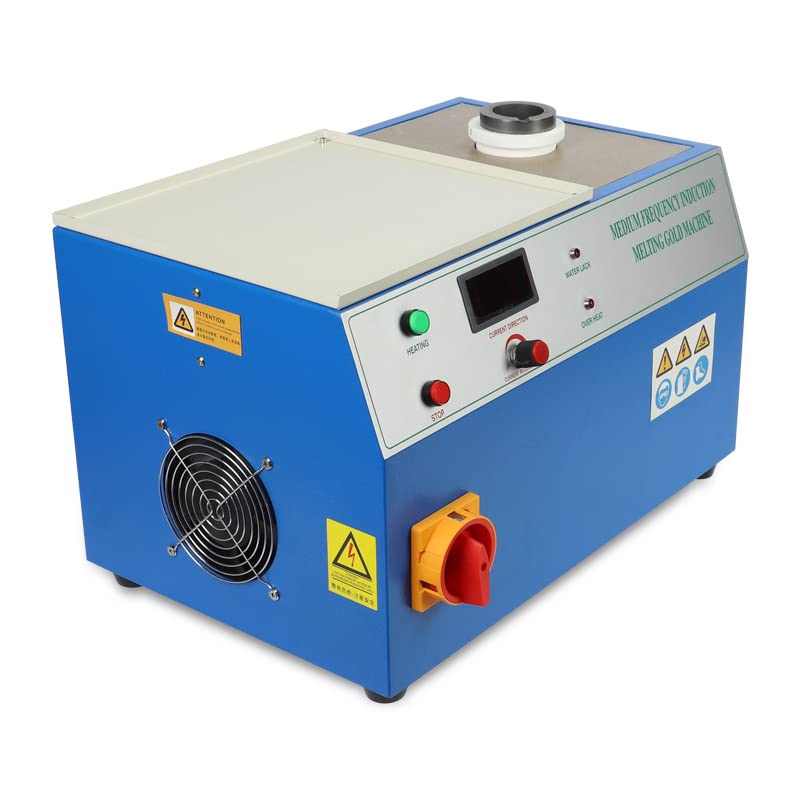 2KG Mini Gold Melting Machine Medium Frequency Induction Melting Gold High Volume Melting Furnace Fast Heating for 3 Minutes and Continuous Work