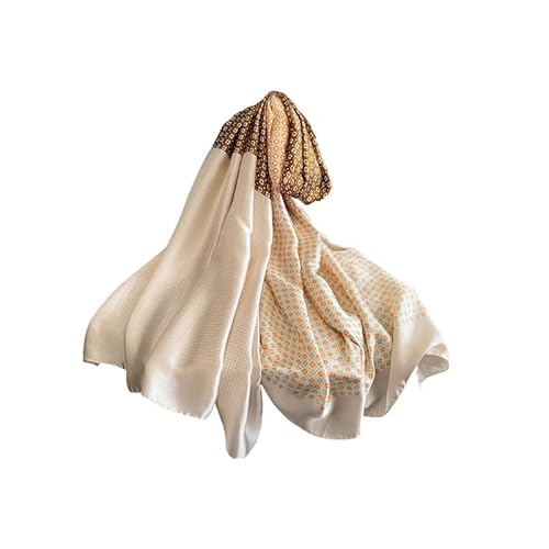 Trillion London® Spring Collection | Designer Silk Scarf For Women | Lightweight Neck Scarves | Shawl Wraps | Beige & Brown | Suitable for Daily Life | Travelling & Gifting | Smooth & Soft Finish
