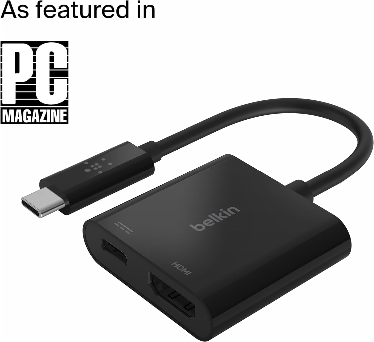 Belkin USB C to HDMI Adapter   USBC Charging Port to Charge While You Display, Supports 4K UHD Video, Passthrough Power up to 60W for Connected Devices, Compatible with MacBook, iPad, Windows