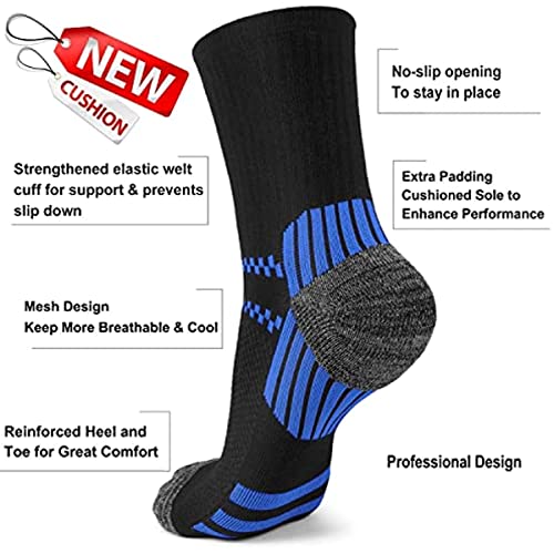 Image of Sooverki Copper Compression Socks Women and Men 6 Pairs - Circulation Arch Support Plantar Fasciitis Running Ankle Socks