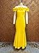 Cololura Sexy Floor-Length Off Shoulder Ruffles Stringy Selvedge Mermaid Bodycon Party Evening Maxi Dress Yellow