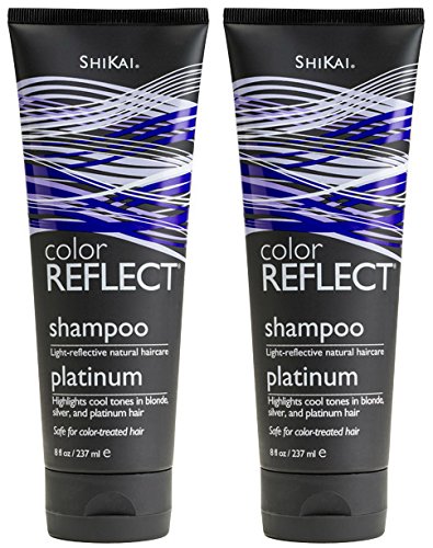 ShiKai Color Reflect Platinum Shampoo (Pack of 2) with Blue Malva Flower Extract, Sunflower Extract, and Jojoba Seed Oil, 8 oz.
