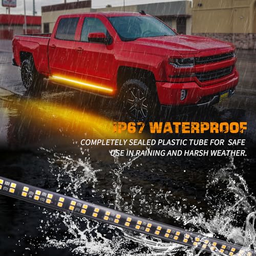 XRIDONSEN 2PCS 70 inch Running Board Emergency Lights Amber Strobe Lights by XRIDONSEN - Used condition - Image 3