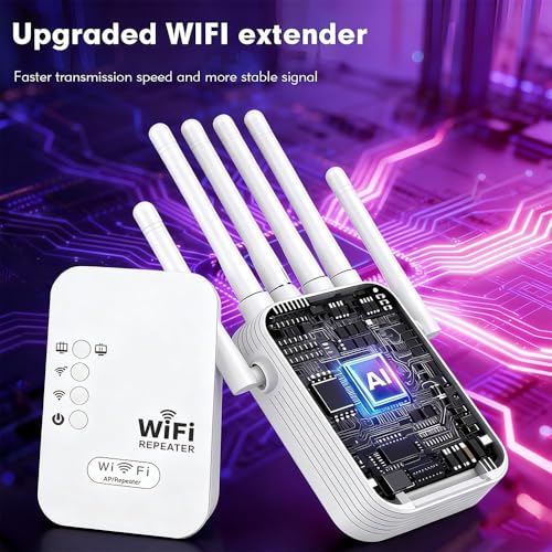 2026 WiFi Extender Signal Booster for Home,Long Range WiFi Booster and Signal Amplifier w/Ethernet Port,9800sq.ft Wireless Internet Repeater,1200M WiFi Router Extender Support 99% Devices,1-Tap Setup by Flsazrx - Image 5
