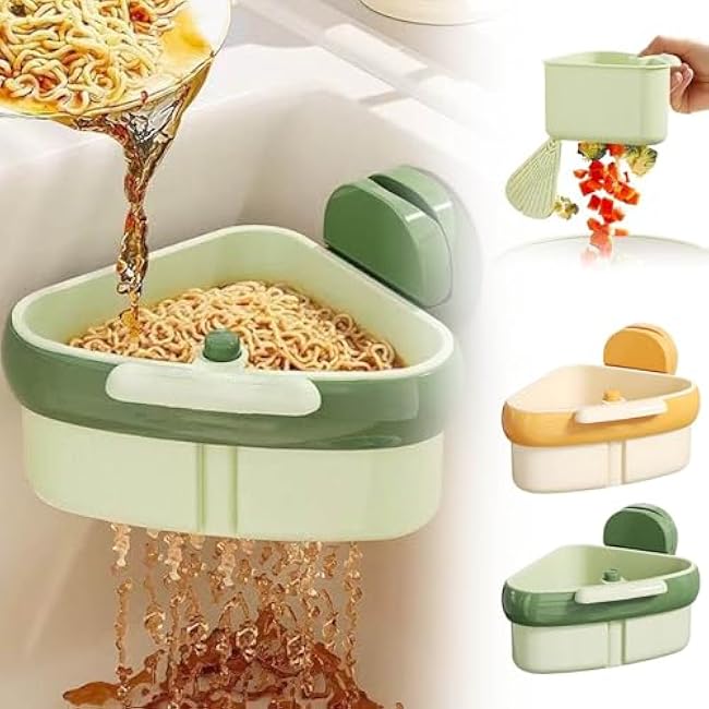 Suction Cup Sink Corner Rack, Plastic Sink Storage Rack Holder, Triangular Sinks Basket Shelf With Suction Cup Sucker, Corner Hanging, Rust Resistant, For Kitchen Bathroom Dishware (mixed/2pcs)