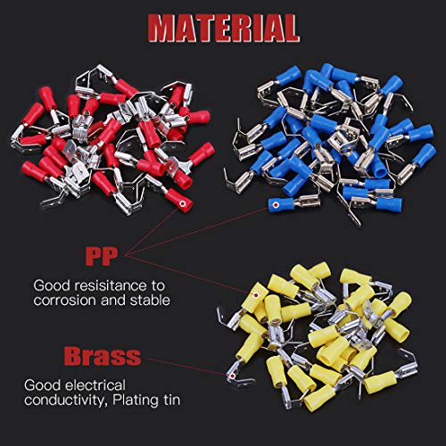 Hilitchi 120Pcs 22-16/16-14/12-10Awg Piggy Back Insulated Terminals Electrical Wiring Wire Crimp Connectors Set #TOP2