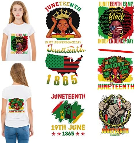 8PC Black History Month Iron On Transfers - Juneteenth Heat Transfer Vinyl Stickers For T-Shirts
