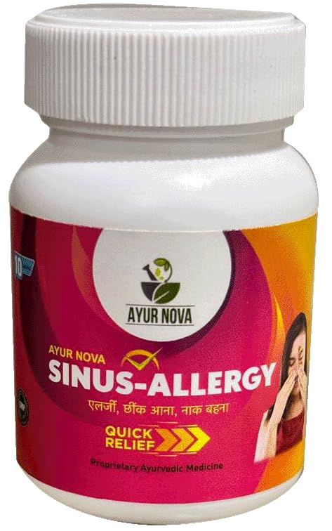 Ayur Nova Sinus-Allergy Quick Relief Ayurvedic Medicine, Proprietary Formula for Nasal Congestion and Allergies-image-46