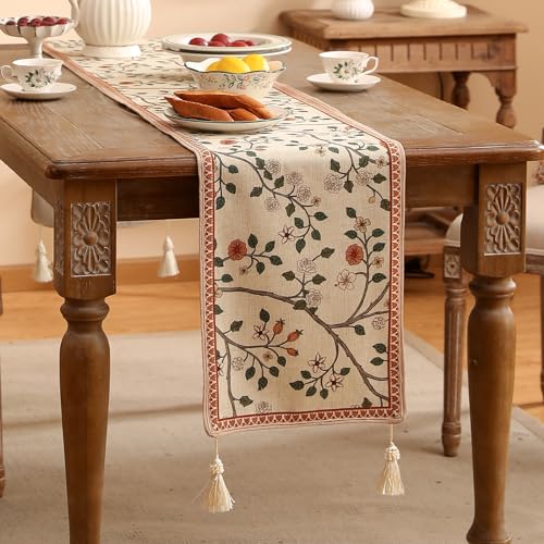 ISAENNE Designer French Linen Long Table Runner,102"x12"-Flora A by ISAENNE - Used condition - Image 2