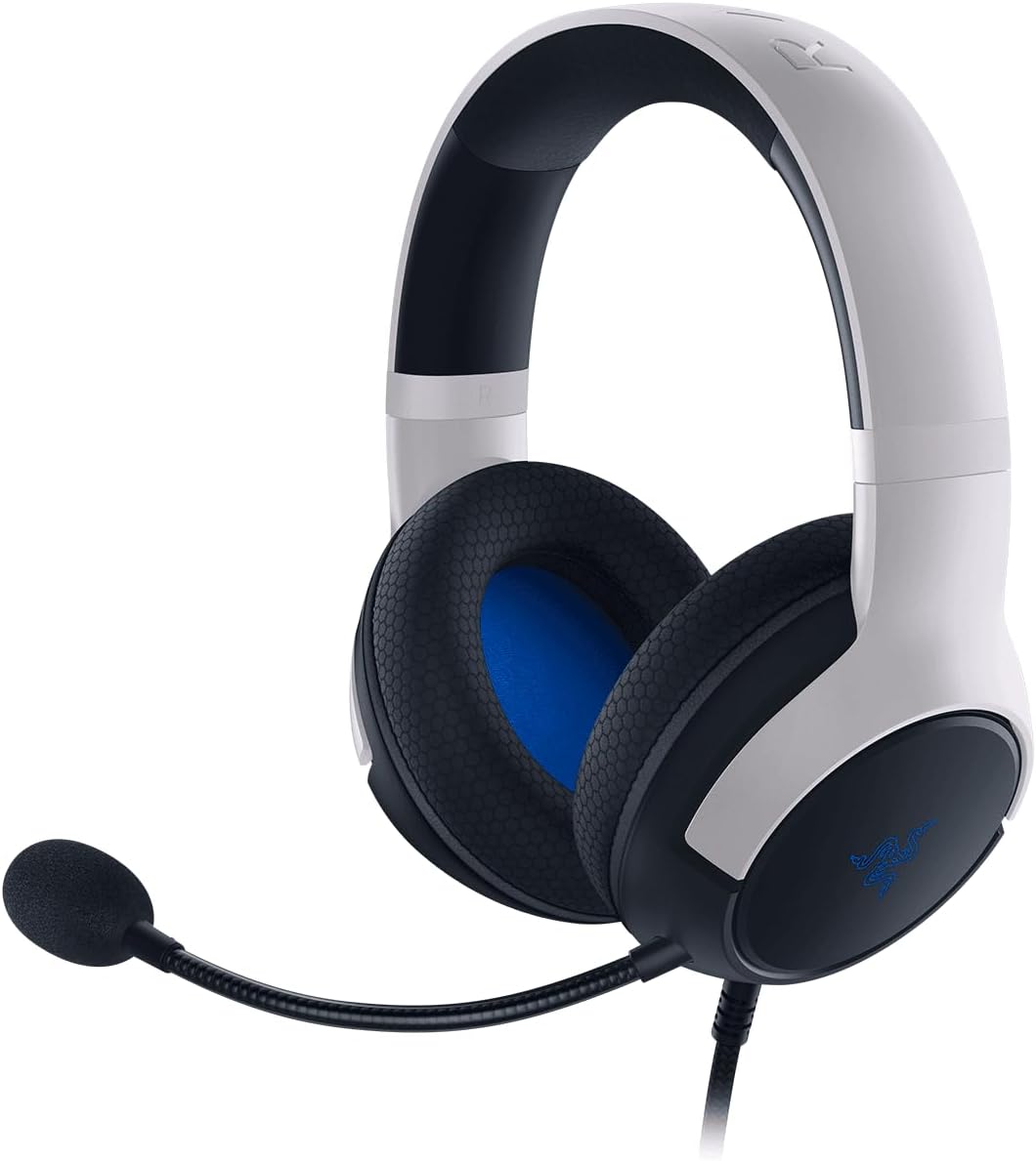 Kaira X PlayStation Licensed Wired Gaming Headset: 50mm Drivers, Hyperclear Cardioid Mic, Memory Foam Cushions, On-Headset Controls, For PlayStation, PS5, PS4, PC, Mac, Mobile – White & Black