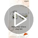 Image of bellemax Italian Premium Water and Juice Glasses Set of 6 and Jug Set Combo,(6 Pieces Glasses 270ML and 1 Water Jug 1.8 Liter), Transparent, Glass and Jug Setf or Dining Table