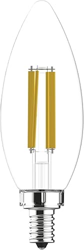 Miniatura 2 de GE Bombillas LED ultra brillantes, 100 W, luces blancas suaves, bombillas B12 decorativas transparentes (paquete de 3)