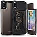 TORU CX PRO iPhone XS Wallet Case with Hidden Credit Card Holder ID Slot Hard Cover & Mirror for Apple iPhone XS (2018) / iPhone X (2017) - Gunmetal