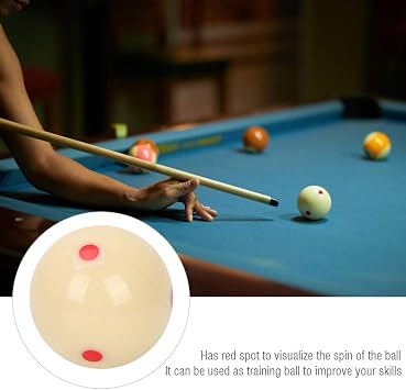 Training Billiard Cue Ball, Cue Ball Regulation Size 2-1/4 Pool Training Cue Ball with 6 Dots for Home Practice America Pool Eight Ball
