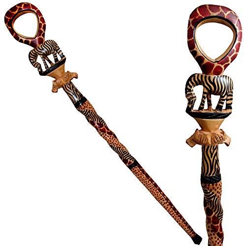 Stoneage Arts Global African Wood Decorative Walking Stick (Hand Made