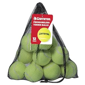 GAMMA Pressureless Tennis Ball Bags, 10, 12, 18, and 20 Pack Sizes, Tennis Lessons & Practice, Longer Durability & More Bounce, Colored Tennis Balls, Pet Toys, Dog Ball, Tennis Training, Coaching