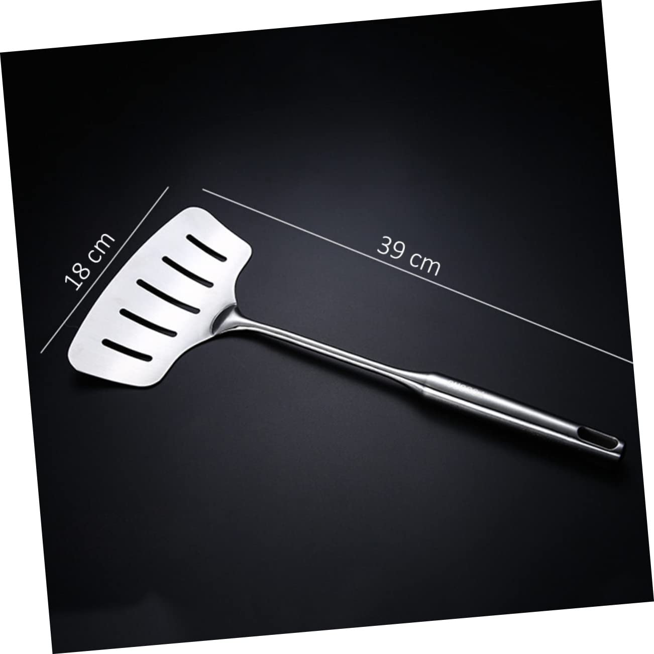 HOLIDYOYO Stainless Steel Wide Fish Spatula Turner Slotted Pizza Shovel for Cooking Easy to Clean Non Handle