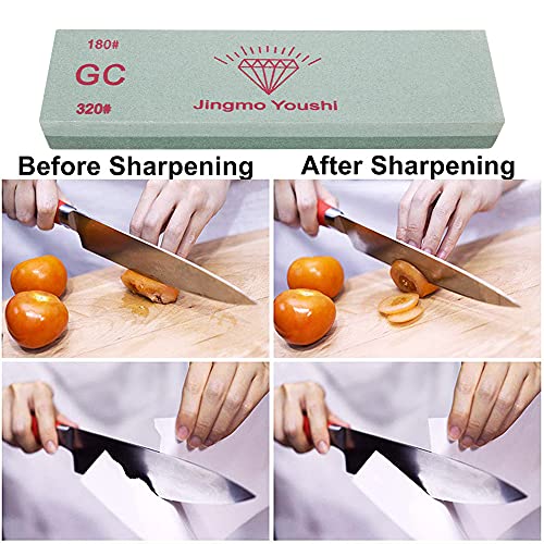 8Inch Whetstone,Sharpening Stone 180/320 Grit Double Sided Wet Stone For Sharpening Chisel Blades, Knives, Scissor Blades #TOP5