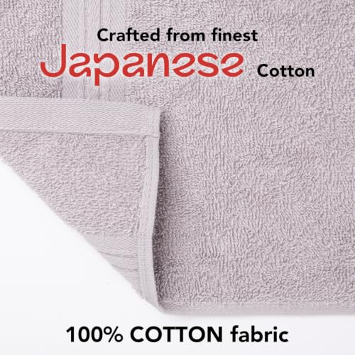 Image of Kanso 450 GSM Japanese Cotton Towel Set (Fog Grey, 3 Piece)