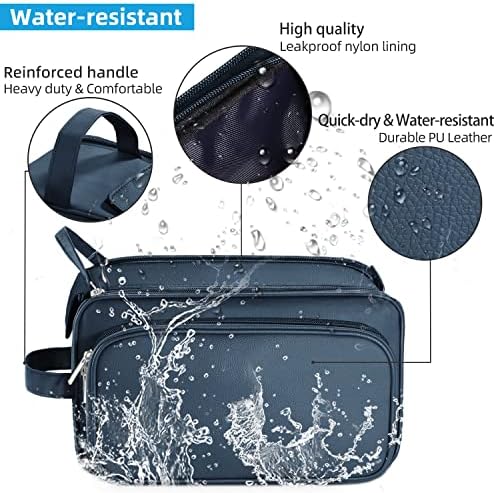 Extra Large Toiletry Bag for Men and Women, Buruis PU Leather Travel Toiletry Organizer, Dopp Kit Water-resistant Shaving Bag for Toiletries Accessories Toiletries Organizer Cosmetic Bags (Blue, XL) 5 Extra Large Toiletry Bag for Men and Women, Buruis PU Leather Travel Toiletry Organizer, Dopp Kit Water-resistant Shaving Bag for Toiletries Accessories Toiletries Organizer Cosmetic Bags (Blue, XL)