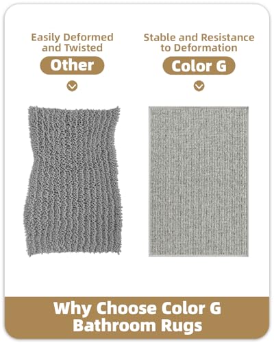 Color&Geometry Ultra Thin Low Profile Bathroom Rug Fits Under Door, Non Slip Rubber Backing Bath Mat, Absorbent Quick Dry Small Bath Mat for Sink/Toilet Narrow Space, Sage Green,16"x24" — view 6