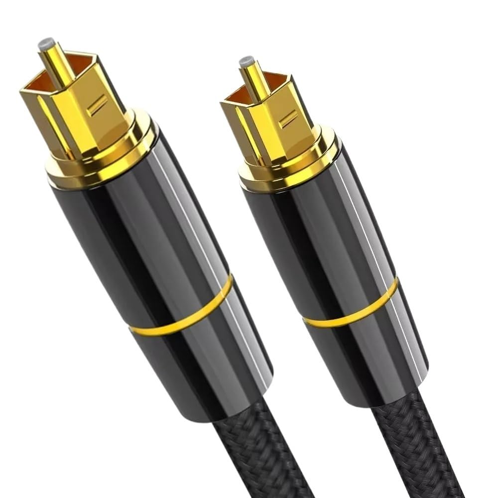 Optic Audio Digital Optical Fiber Cable 1m 5m 10m Coaxial for Amplifiers Player P;S/4 Soundbar Cable(Gold,10m)