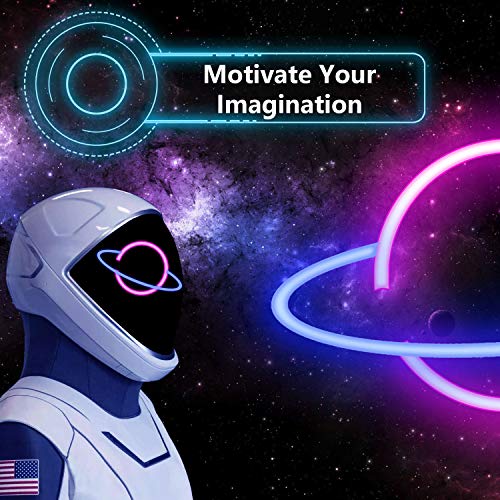 Neon Signs, NELOMO Neon Signs for Wall Decor Planet Neon Light Sign LED Neon Lights for Bedroom Battery & USB Powered Neon Signs for Bedroom Home Room Bar Party Wedding Christmas (Blue and Pink) - Thumbnail 7
