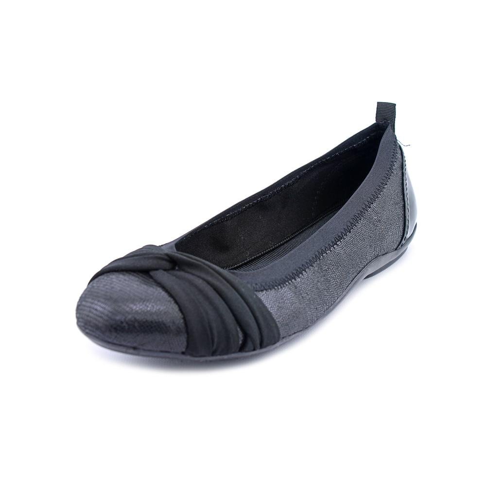 DKNY Women's Stunning Black Foil Lizard Flat 8.5 M