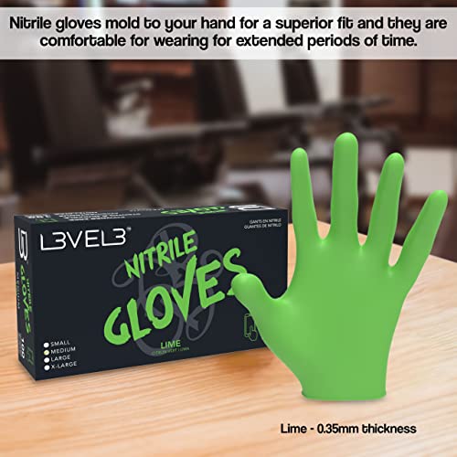 Image of L3 Level 3 Nitrile Gloves - Professional Heavy Duty Disposable Gloves - Latex Free - Fits Snug - Box of 100