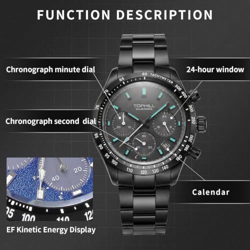 Image of TOPHILL Men Watches Automatic Mechanical Watches - Dive, GMT, Chronograph & Dress Styles | 316L Stainless Steel, Sapphire Crystal, Ceramic Bezel | 5ATM-300M Waterproof with Super Luminous | Classic Business & Sport Casual