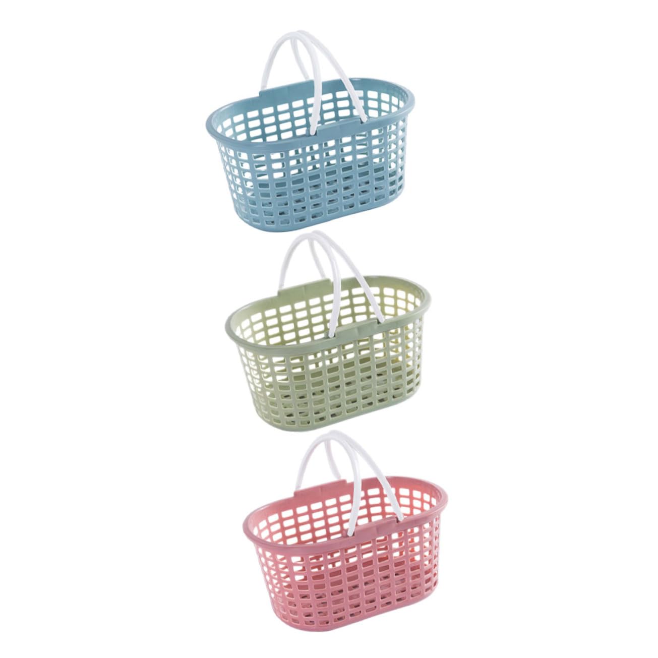 6piezas Cesta De Ducha Portátil Con Asa Organizador De Plástico Para Baño Almacenamiento De Para Suministros De Limpieza y Artículos De Tocador