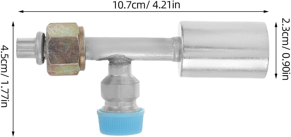 2pcs Aluminum Air Conditioner Straight Adapter with Pressure Valve, Universal Refrigerant Hose Coupler for Vehicle Ac Maintenance and Repair, Sturdy Automotive Ac Fittings