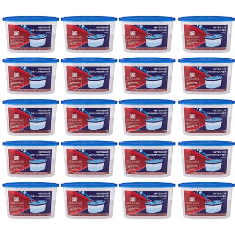 Straame Home | Interior Dehumidifier | Helps Prevent Damp, Mildew, Mould and Condensation | Long Lasting | Hydrophilic Crystals | Ideal for Any Room | (Interior, 20)