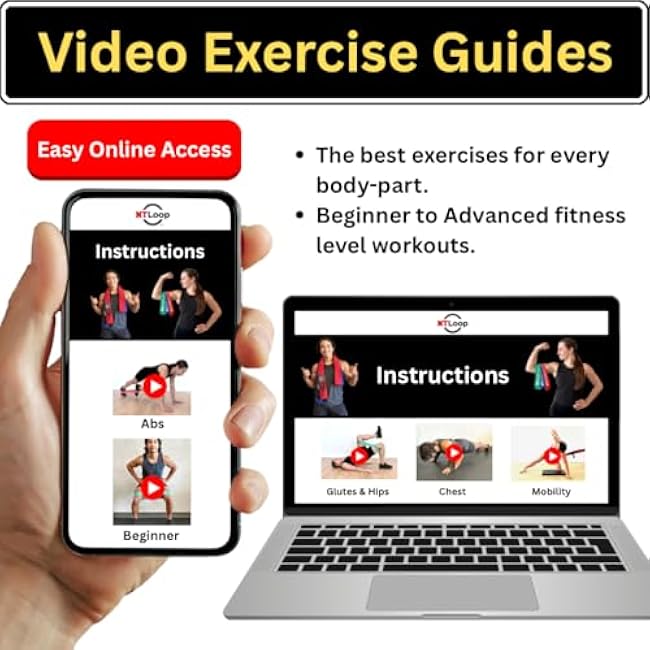 Long Fabric Resistance Band with Door Anchor - Full Body Resistance Band for Working Out and Physical Therapy - Heavy Strength Exercise Band