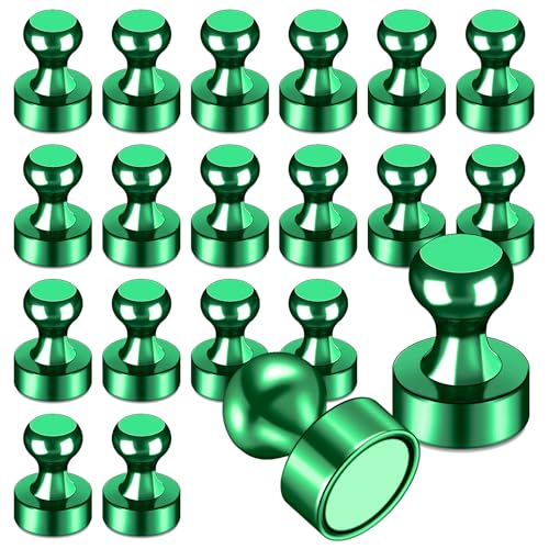 LOVIMAG Refrigerator Magnets, 20 Pack Fridge Magnets Green Strong Magnets for Whiteboard, Small Neodymium Magnets for Fridge, Ideal for Lockers, Kitchen, Office, Map,Home Decorative