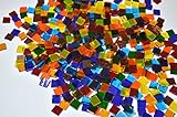 LDGJ 300g/Pack Transparent Bright Mixed Color Tumbled Stained Glass Mosaic Tiles Home Decoration