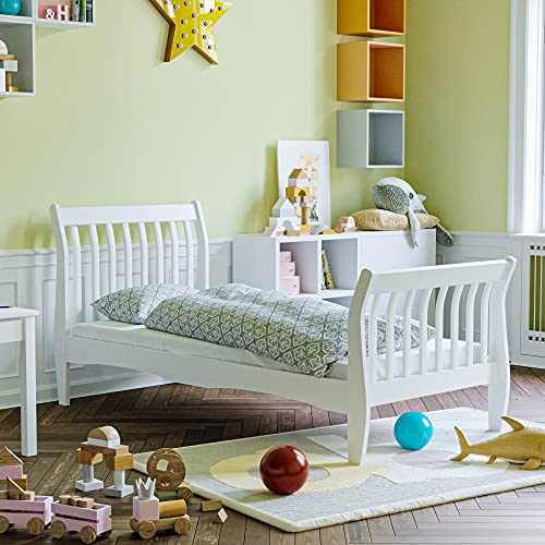 Junior Vida Orion Kinderbett mit Schlitten, 91 cm, massives Kiefernholz, Weiß Cover