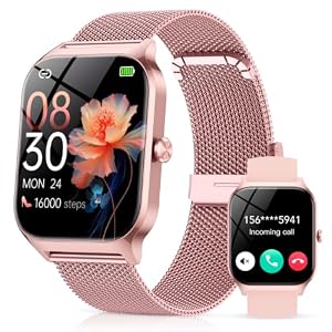 CASCHO Smart Watches for Women, 1.85" HD Smartwatch with 120+ Sports Modes/Heart Rate/Sleep Monitor, Fitness Tracker with Bluetooth Calling/Voice Control for Android iOS, Rose Gold 5