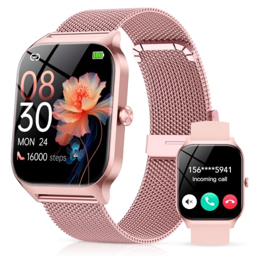 Image of CASCHO Smart Watches for Women, 1.85" HD Smartwatch with 120+ Sports Modes/Heart Rate/Sleep Monitor, Fitness Tracker with Bluetooth Calling/Voice Control for Android iOS, Rose Gold 5